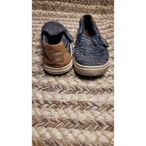 TOMS Blue White Stripe Canvas Slip On Shoes Toddler Casual Size 10